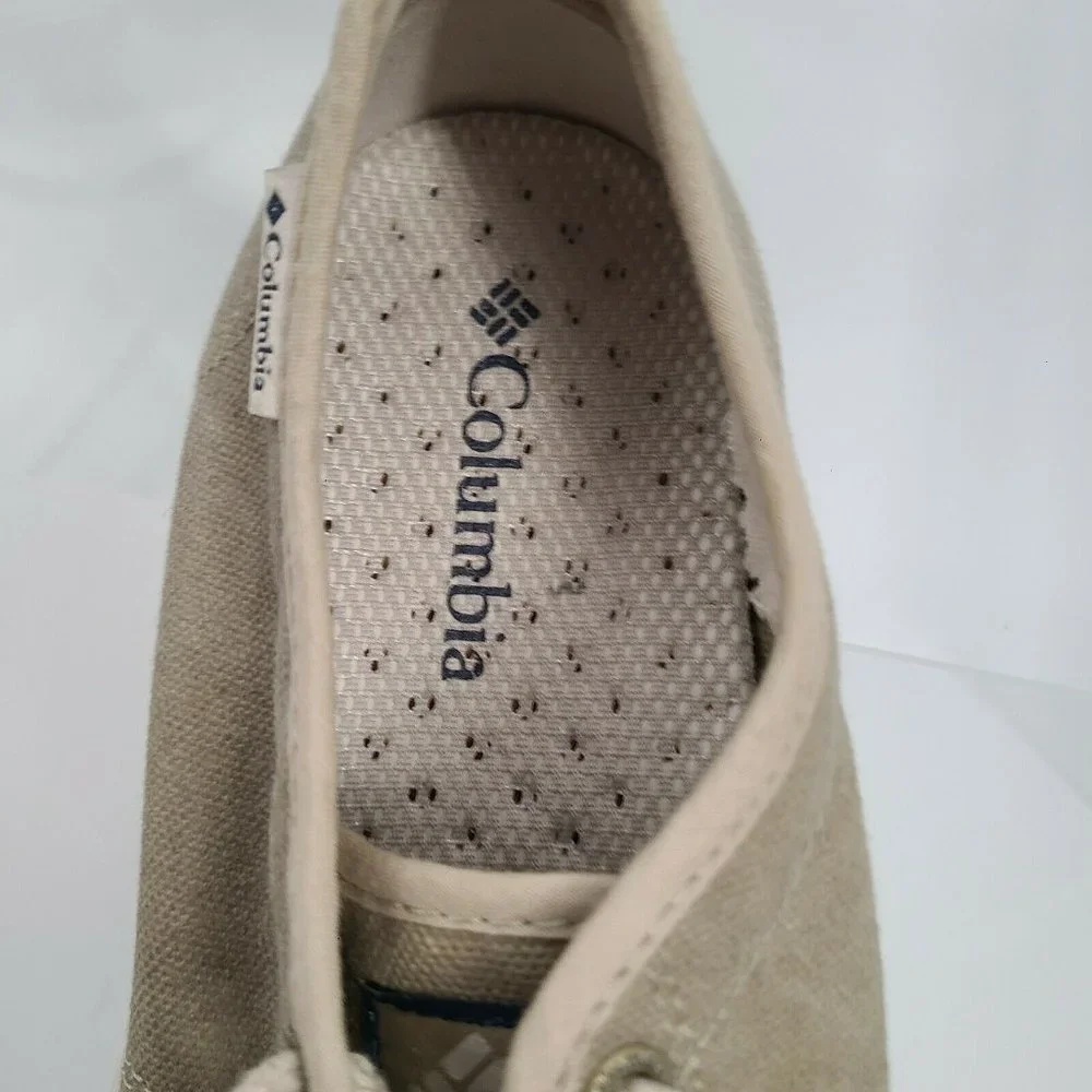 Mens Columbia Lace Up Canvas Casual Shoes Men's Size 8.5 Khaki Moss‎ BM2619-103
